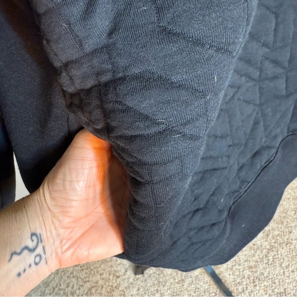 NIKE Oversized Black Quilted Pullover Sweatshirt Mock Funnel Neck Sz Large *Flaw - Picture 8 of 14